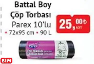 PAREX BATTAL BOY ÇÖP TORBASI PAREX BATTAL BOY ÇÖP TORBASI